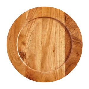 Assiettes à dîner en bois d'acacia durable, peintes à la main, motif personnalisé, écologiques, tendance, pour les fêtes, 6-10 - Product Image 3