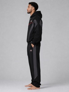 Premium Tracksuit Set Full Zip Hoodie and Jogger Pants Soft Fleece <b>Athletic</b> Training Running Gym Workout Casual Streetwear Men - Product Image 3