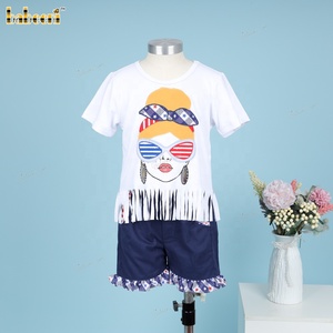Ensembles de vêtements de luxe pour filles, brodés, thème indépendant américain, OEM ODM personnalisés, faits à la main, vente en gros, DR3928, certifiés OEKO-TEX 3D - Product Image 2