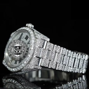 Elegante Reloj de Acero Inoxidable con Diamantes de Moissanita, Movimiento de Cuarzo ETA, Resistente al Agua, Diseño Atemporal para Eventos Exclusivos - Product Image 2