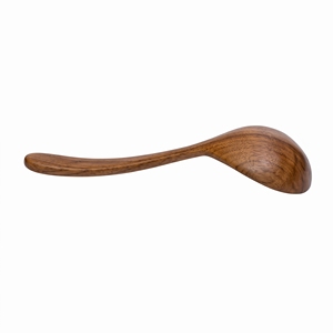 Cuchara de Sopa Grande Curva de Madera de Teca Sólida de Grado Alimenticio, Cucharón Redondo Hecho a Mano, Utensilio de Cocina de Madera Premium - Product Image 1