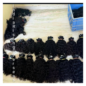 Extensiones de Cabello Humano Natural Rizado Indio, Sin Enredos, Cutículas Alineadas, Recogidas de un Solo Donante - Product Image 3