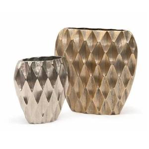 Handmade Aluminum Gold Hammered Flower Vase with Textured Pattern 30CM Modern Tabletop Vase for Home Living Room Decor - Product Image 2