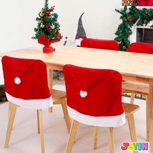 Set di 4 Coprisedia Natalizi Rossi a Forma di Cappello di Babbo Natale per Decorazioni Festive - Product Image 3