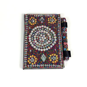 Agenda et stylo décorés de paillettes, artisanat indien, couleurs variées, pour journal intime, carnet de notes, cadeau souvenir. - Product Image 1