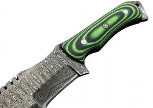 Handcrafted Patterned Steel Tracker-<b>Profile</b> Craft <b>Tool</b> Green Micarta Handle Executive Display Piece - Product Image 5