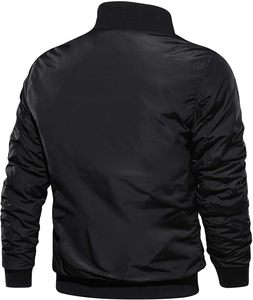 Men's Winter Bomber <b>Jacket</b> Full-Zip Windproof Waterproof Stand Collar Thermal Polyester Shell <b>Fleece</b> <b>Lined</b> Casual Outdoor <b>Jacket</b> - Product Image 3