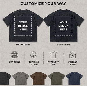 เสื้อยืดสตรีทแวร์ผู้ชายทรงโอเวอร์ไซส์ แขนสั้น คอตตอน 100% แบบ OEM ปรับแต่งได้ พร้อมลายพิมพ์สกรีน - Product Image 5