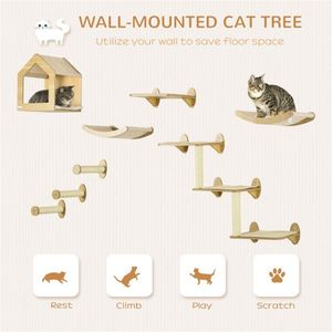 Set of Cat Shelf and Tower Cat Trees & Scratcher - Product Image 5