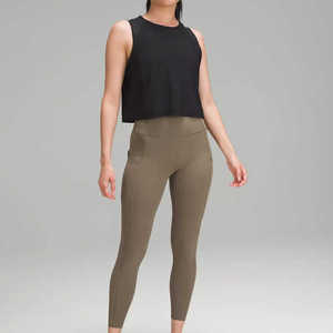 Leggings de yoga élégants et confortables pour femmes, en coton tricoté et bambou, antibactériens, respirants, sans coutures, taille mi-haute, fins et décontractés - Product Image 1