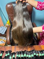Precio de Fábrica al por Mayor, Sin Impuestos, Extensiones de Cabello Virgen Vietnamita Grado No Remy, Liso Extremo, Tejido Doble a Máquina, Todos los Colores