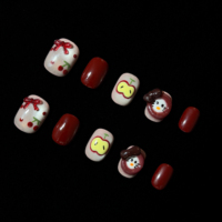 Faux ongles en acrylique faits à la main, prix compétitif, livraison rapide, commande en gros, application facile, design peint à la main