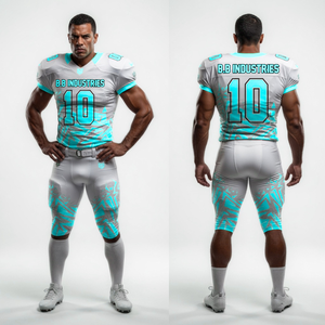 Nouvel ensemble maillot et pantalon de football américain pour jeunes, design moderne, confortable et respirant en polyester - Product Image 3