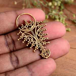 Handmade <b>Silver</b> Tribal <b>Hoop</b> Dangle <b>Earrings</b> Vintage Boho Filigree Ethnic Statement Wedding <b>Earrings</b> for Women Wholesale Jewelry - Product Image 4