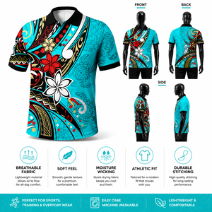 Nouvelle Arrivée 2026 – Polo Personnalisé à Imprimé Tribal Polynésien – Vente en Gros – Chemise Décontractée Respirante à Manches Courtes pour Homme – Sublimation Estivale - Product Image 5