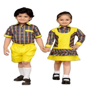 Conjunto de uniforme de verano de alta calidad para niños de escuela primaria unisex Venta al por mayor Camisas para niños Pantalones cortos para niñas de algodón - Product Image 1