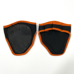 Protège-paume en néoprène noir et orange avec sangles auto-agrippantes réglables pour la gym, le fitness, le tennis – Protection professionnelle unisexe (paire) - Product Image 1