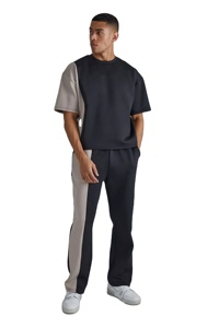 2024ชุดวอร์มลำลองคอกลมแขนสั้นแบบสวมหัวเสื้อยืดและกางเกงขายาวสำหรับผู้ชายเสื้อผ้าผ้าฝ้ายแบบสตรีทสองชิ้น - Product Image 2