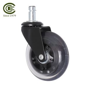 Roulettes de mobilier légères pivotantes de 3 pouces en PU pour chaise de bureau, roulement fluide sur sols en bois dur et moquette - Product Image 1