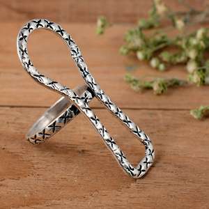 SHYAM JEWELRS Handmade 925 Sterling <b>Silver</b> Luxury Unisex Thumb Splint <b>Ring</b>-<b>Adjustable</b> MCP Joint Support for Arthritis - Product Image 2