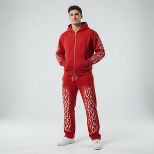 Chándal personalizado Glory con sudadera con cremallera y pantalones anchos 100% algodón, ligero, ecológico, ajuste a la cintura, para uso diario. - Product Image 5