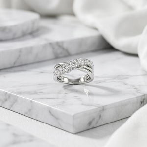 1.00CTW Round Cut Prong Set Seven-<b>Stone</b> Crossover Ring - Product Image 3