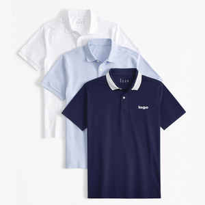 Camisas de Golf Personalizadas de Alta Calidad para Hombre, 100% Algodón, Color Sólido, Clásicas, de Secado Rápido, con Cuello de Botones y Logotipo Bordado - Product Image 3