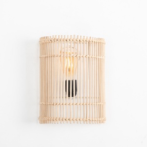 Woven rattan <b>light</b> <b>sconces</b> manufacturer direct price handmade <b>sconce</b> wall mounted lampshade - Product Image 2