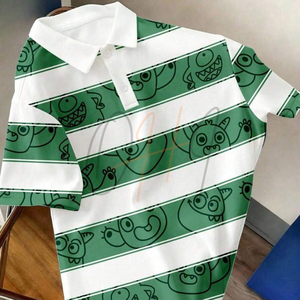 Camiseta de Golf para Hombre, Verde Sólido, con Logotipo Personalizado en la Parte Delantera, de Manga Corta, de Algodón, Informal, Transpirable, de Verano - Product Image 1