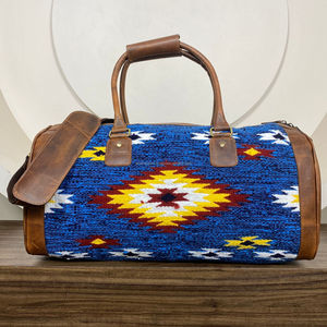 Manufacturer Trendy Designer <b>Large</b> Saddle Aztec Leather <b>Duffel</b> <b>Bags</b> Genuine Leather Travel <b>Bag</b> for Unisex Weekend Overnight <b>Bags</b> - Product Image 4