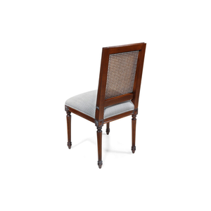 Neoclassical Mahogany Dining Chair Natural Rattan <b>Cane</b> Back with Fluted Legs - Product Image 3