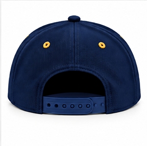 Casquette snapback bleu marine à 6 panneaux avec logo Index Apparel brodé en 3D doré - Product Image 2