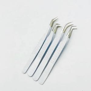 Pinzas de extensión de pestañas de acero inoxidable profesional de calidad superior hechas a mano probadas a mano brillo blanco agarre de diamante puntiagudo - Product Image 5