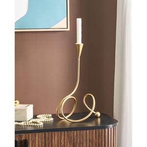 Porte-bougie en métal doré abstrait en spirale, style nordique unique, en fil de fer, chandelier de luxe, centre de table, décoration intérieure - Product Image 5
