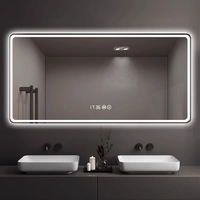 Miroir LED rectangulaire sans cadre, miroir à capteur tactile à intensité variable