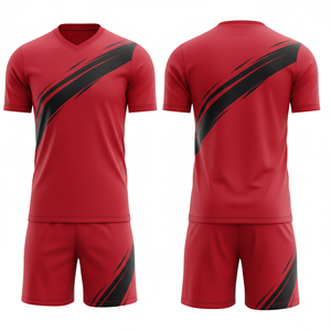 ชุดฟุตบอลเด็กพร้อมกางเกงขาสั้น ชุดสองชิ้นสำหรับฝึกซ้อมฟุตบอล แห้งเร็ว ชุดกีฬา รับผลิตตามแบบ OEM - Product Image 1