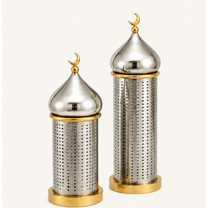 Metal Ramadan Minaret Candle Holder Set Stainless Steel Mosque Tower Lantern for Eid Mubarak Home Table Centerpiece Decoration - Product Image 5
