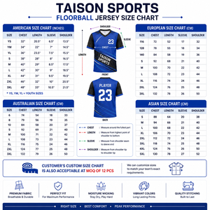 เสื้อฟลอร์บอลผ้าโพลีเอสเตอร์ตาข่ายระบายอากาศ 180 GSM สีน้ำเงิน-เหลือง แบบแผง  ชุดทีมสั่งทำพิเศษ - Product Image 3