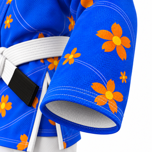 Kimono de BJJ con Estampado Floral Azul para Hombre, 100% Algodón, Corte Regular, Transpirable, Uniforme de Artes Marciales para Adulto, Logotipo Frontal, Cinturón Blanco - Product Image 5