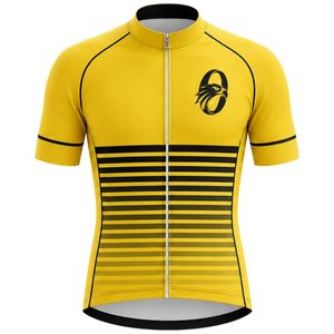 Men's Yellow Zipper Sublimation Print <b>Cycling</b> Jersey Short Sleeve <b>Cycling</b> Top Professional Bike Racing Wear Sports Clothing - Product Image 1