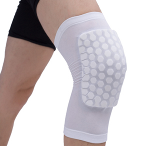 Genouillères unisexes en nid d'abeille, protection anti-collision, à enfiler, pour le sport, le volley-ball, toutes saisons, blanc, spandex - Product Image 6