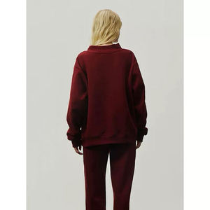 Women's Printed Embroidery Color Block Letter Streetwear Autumn/Winter Cotton Sweatshirt <b>Mock</b> <b>neck</b> Long Sleeve Pullover <b>Tops</b> - Product Image 2