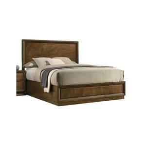 Letto con pannelli in legno di noce stile transizionale, robusto, 1 pezzo, matrimoniale, mobili per camera da letto di alta qualità - Product Image 6