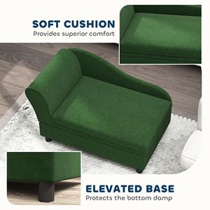 Divano Letto Verde per Animali Domestici con Vano Contenitore per Gatti e Cani di Piccola Taglia - Cucce e Mobili per Animali - Product Image 6