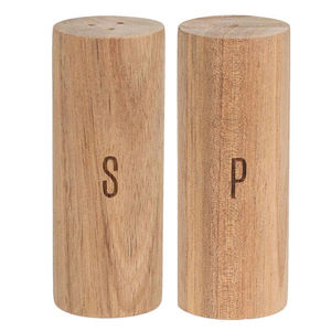 Pot à sel et poivre en bois naturel rond, design durable, pour usage quotidien et occasions spéciales, idéal pour la cuisine - Product Image 1