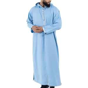 Vêtements islamiques pour hommes à manches longues, grande taille, Jubba (Thobe) saoudien de Dubaï, design à fermeture éclair, vente chaude - Product Image 3