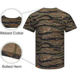 Camiseta de Manga Corta para Hombre, Estampado de Camuflaje, Corte Regular, Cuello Redondo, Transpirable, Informal, 100% Poliéster Tejido - Product Image 6