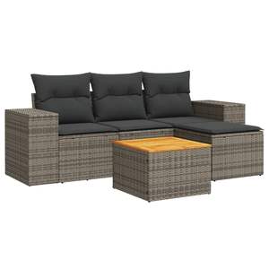 Conjunto de Sofá de Jardín de Ratán Gris Oscuro de 3 Plazas, Muebles de Exterior Resistentes a la Intemperie, Diseño Contemporáneo - Product Image 4