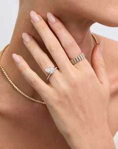 Multi Row <b>Diamond</b> Wedding Band 14k Solid Gold Round Lab Grown <b>Diamond</b> Statement Wide Eternity <b>Ring</b> Modern Luxury <b>Rings</b> Wholesale - Product Image 3