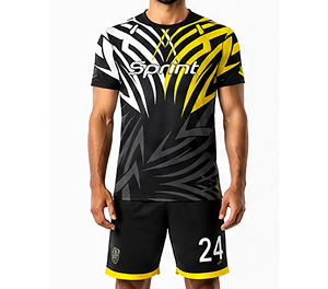 Camisetas de Fútbol Unisex Personalizadas, 100% Poliéster, Impresión por Transferencia de Calor, Logotipo y Color Personalizados, Uniforme de Entrenamiento para Clubes y Equipos Deportivos - Product Image 1